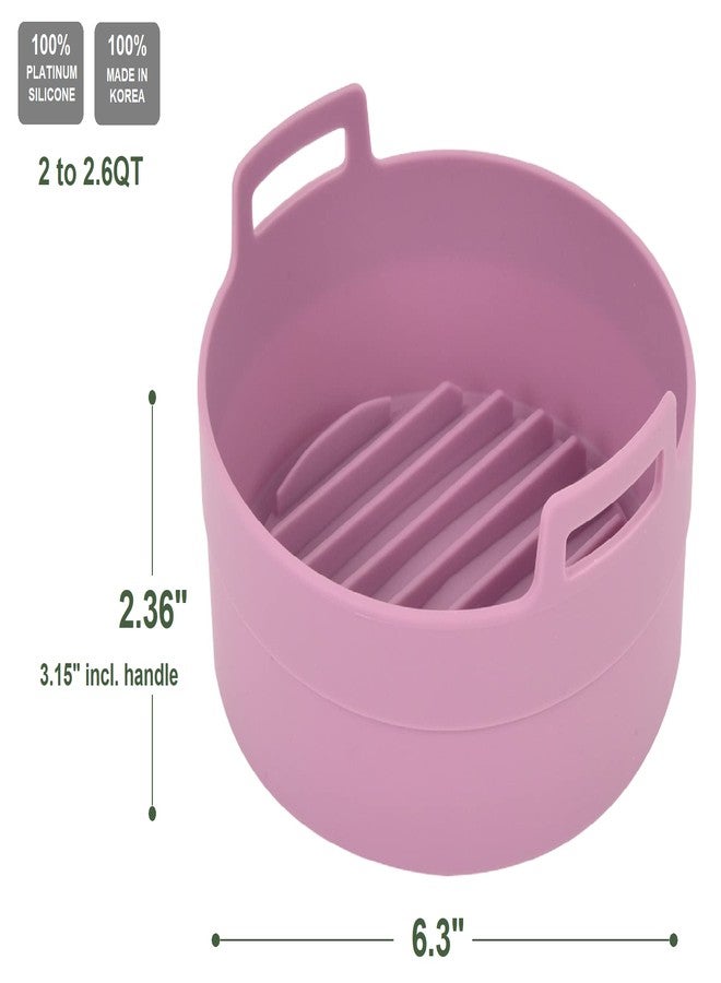 jNE Premium Air Fryer Silicone Pot, Bowl, Basket | Food Safe Air Fryers Oven Accessories | Easy to Clean | Replacement of Parchment Liners | 6.3 inches in diameter, Pink - Image 2